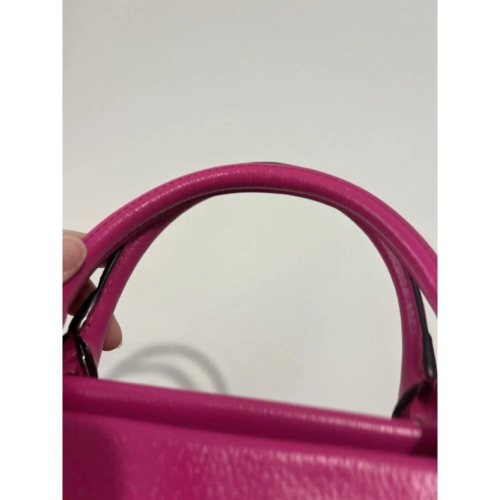 Kate Spade New York Pink Pebbled Satchel Top Handle Zip Bag w/ Detachable Strap
